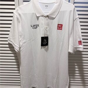Uniqlo White Laver Cup Logo Polo Shirt NWT